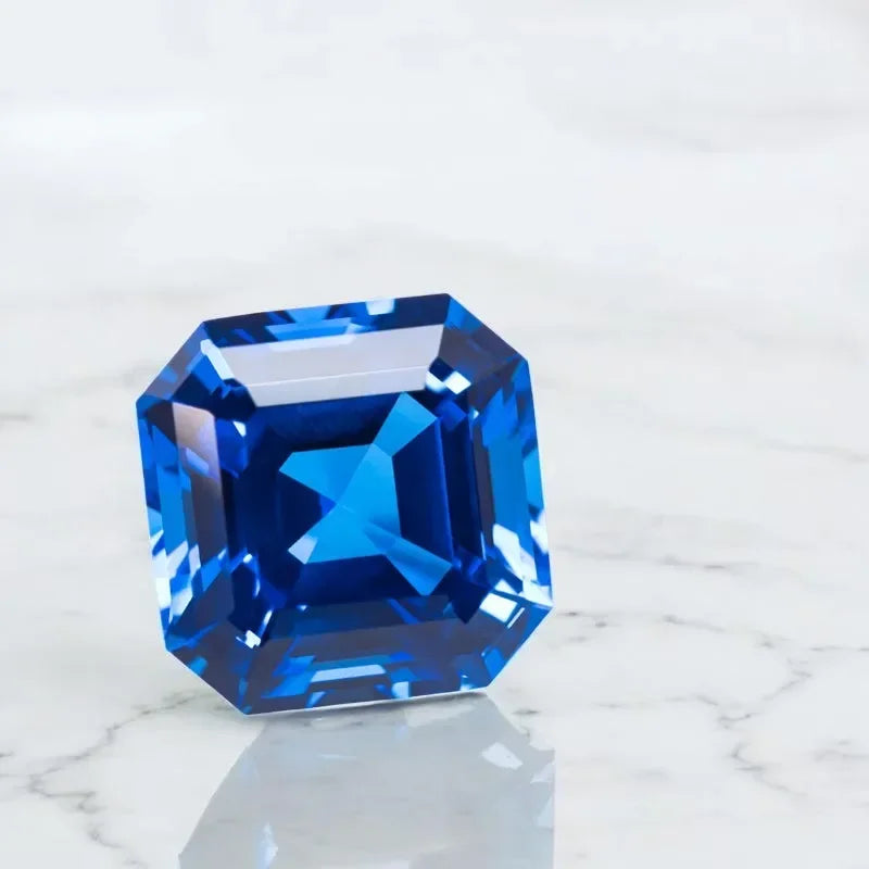 TOPLab Grown Cobalt Spinel Asscher Shape Blue Color Gemstone for DIY Ring Necklace Earrings Making Materials Selectable Certific