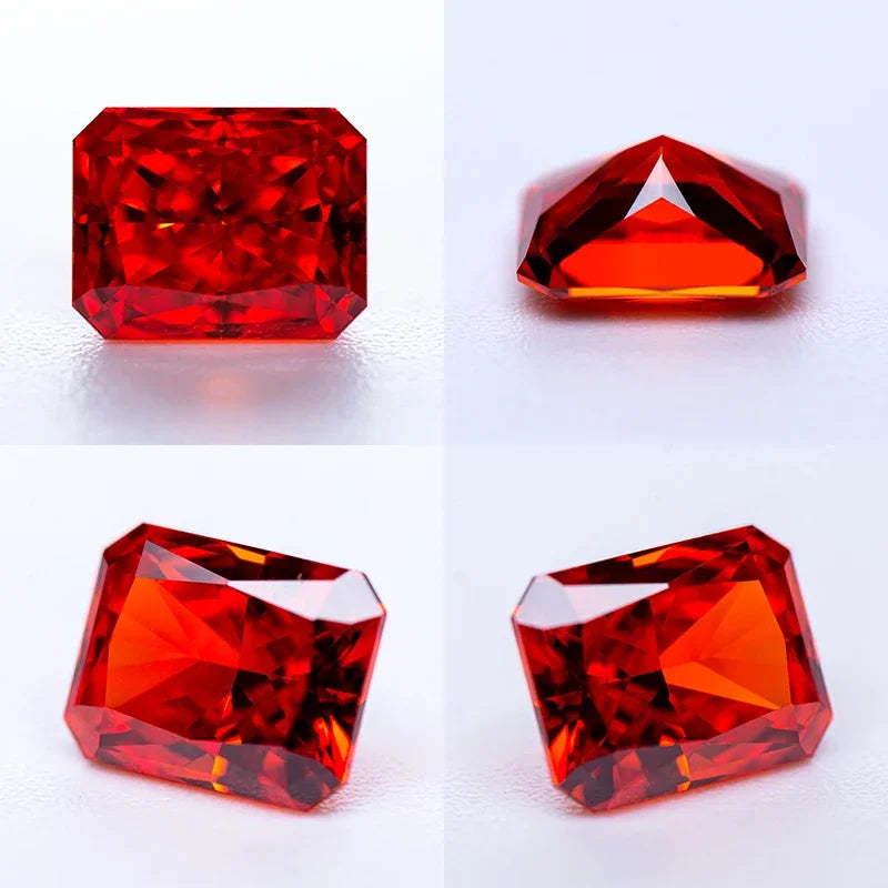 Cubic Zirconia Radiant Crushed Ice Cut Rectangle Shape Multiple Colors 4K Cutting 5A+ Quality CZ Zircon Gemstones No Certificate