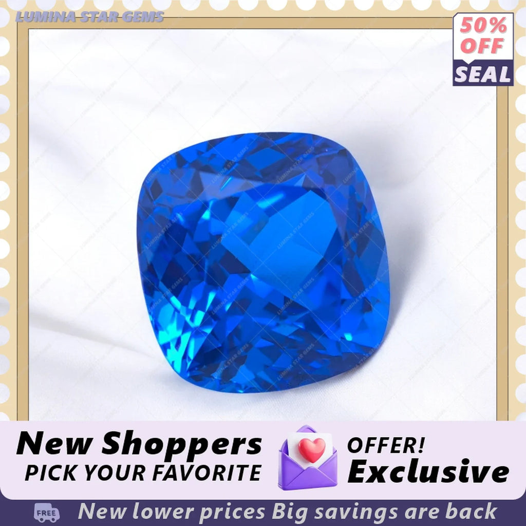 TOPTLab Grown Cobalt Spinel Cushion Cut Gemstone For Jewelry DIY  Making Main Materials Selectable Certificate