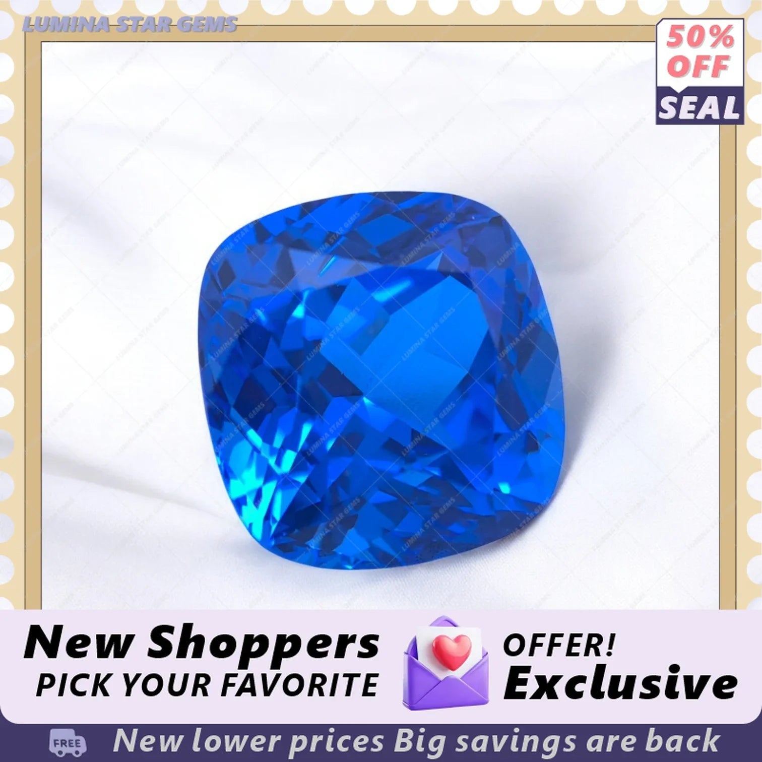 TOPTLab Grown Cobalt Spinel Cushion Cut Gemstone For Jewelry DIY  Making Main Materials Selectable Certificate