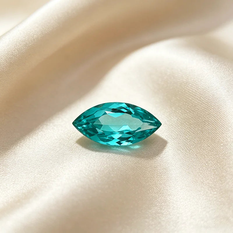 Lab Grown Paraiba Gemstone Marquise Shape Loose Gemstones For Jewelry Setting Multi Shapes Available Round Pear Heart Cushion
