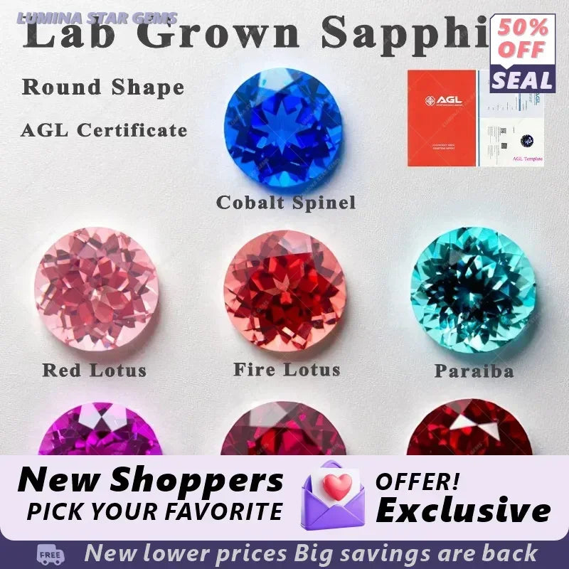 TOPTSapphire Round Cut Lab Grown Cobalt Spinel Synthetic Gemstone