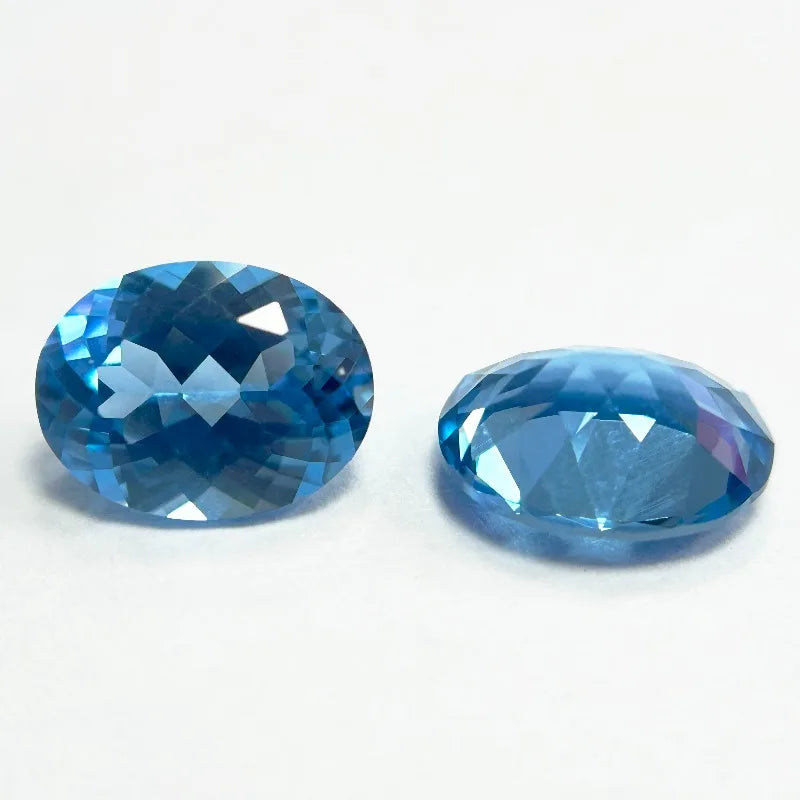 Lab Grown Sapphire Aquamarine Color Pear Cut Loose Gemstone for DIY Ring Necklace Earrings Main Materials Selectable Certificate