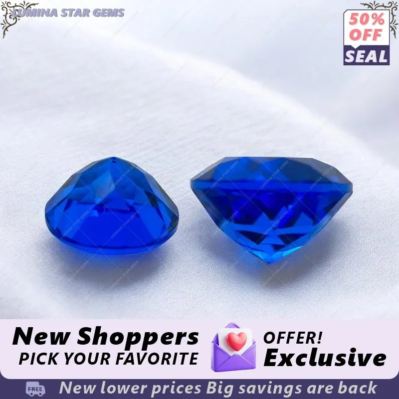 TOPTSapphire Round Cut Lab Grown Cobalt Spinel Synthetic Gemstone