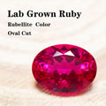 Natural Rubellite Color Lab Grown Ruby Oval Shape Hand-cut Advanced Jewelry Rings Earrings Making with Certificate Wholesale