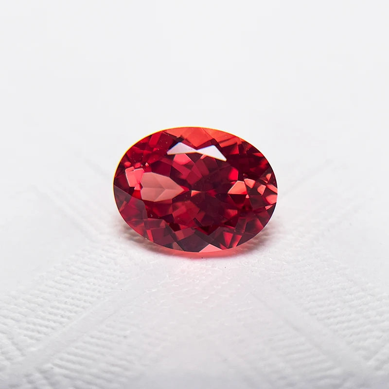 Lab Grown Sapphire Sunset Red Oval Cut  Loose Gemstone Selectable AGL Certificate For Jewelry Making