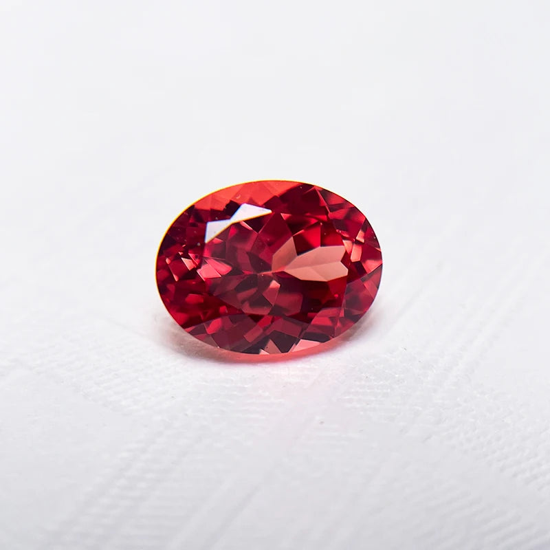 Lab Grown Sapphire Sunset Red Oval Cut  Loose Gemstone Selectable AGL Certificate For Jewelry Making