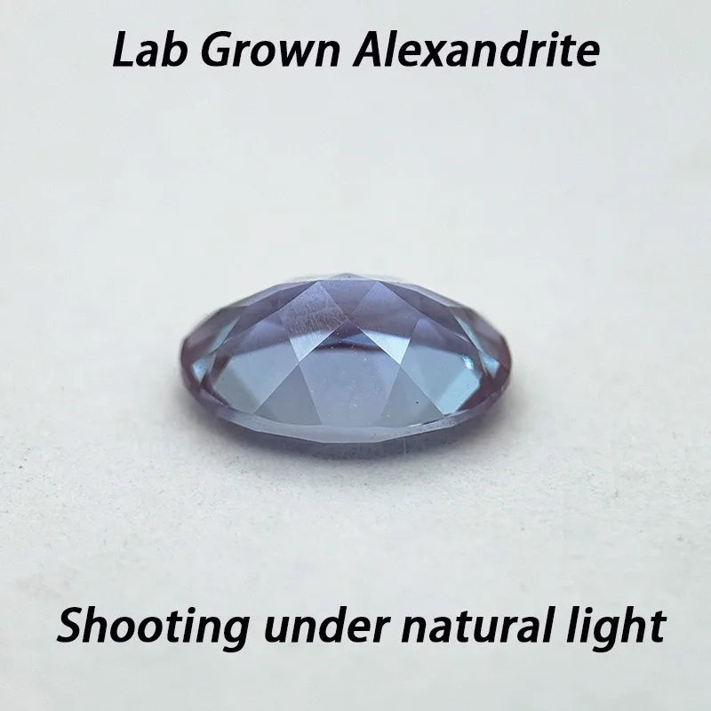 Lab Grown Alexandrite Gem Oval Cut Purple Color Charms Beads for DIY Jewelry Making Materials Selectable AGL Certificate