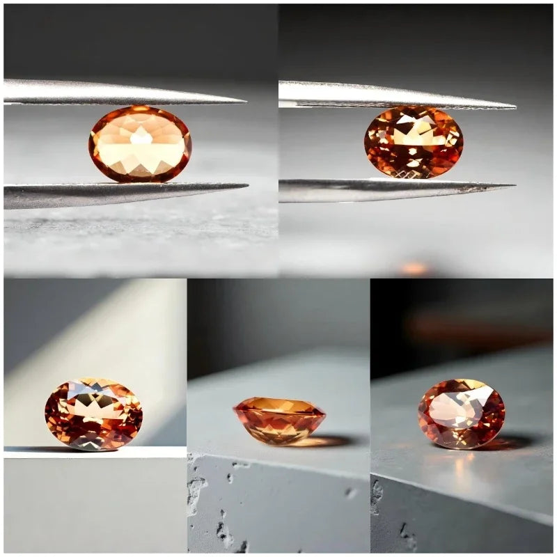 Sapphire Oval Cut VVS1 Orange Color Lab Grown Gemstone DIY Charms Jewelry Making Materials with Certificate Factory Wholesale