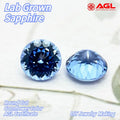 Lab Grown Sapphire Gemstone Round Cut Synthetic Sapphire for Jewelry Making Multiple Colors Available Certified Hand Cut Lab