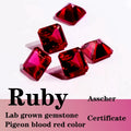 Ruby Pigeon Blood Red Color Artificially Synthesized Gemstones Charms for Jewelry Making with Certificate