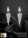 Moissanite 925 Sterling Silver Earrings Triangle Shaped Micro-inlaid Light Luxury Wedding Valentine Gifts Fashion Jewelry