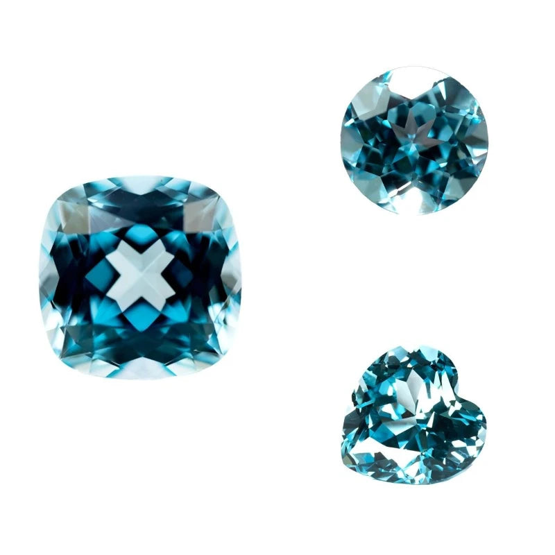 Sapphire Aquamarine Color Oval Shape Lab Grown Gemstone VVS1 for Charms Jewelry Making Certificate Multiple Shapes Selectable