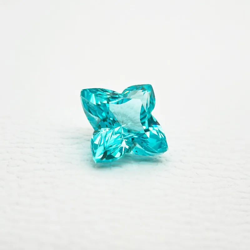 Lab Grown Paraiba Quincunx Cut Neon Blue Color for DIY Advanced Jewelry Making Inlay Ring Necklace Selectable AGL Certificate