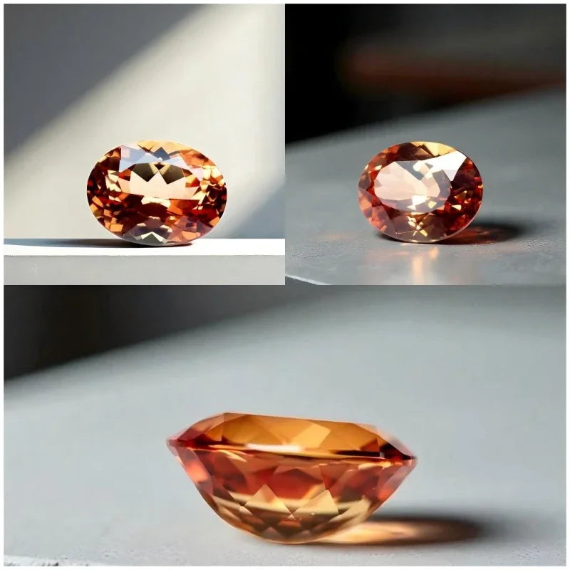Sapphire Oval Cut VVS1 Orange Color Lab Grown Gemstone DIY Charms Jewelry Making Materials with Certificate Factory Wholesale