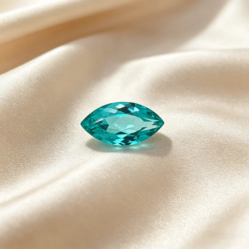 Lab Grown Paraiba Gemstone Marquise Shape Loose Gemstones For Jewelry Setting Multi Shapes Available Round Pear Heart Cushion