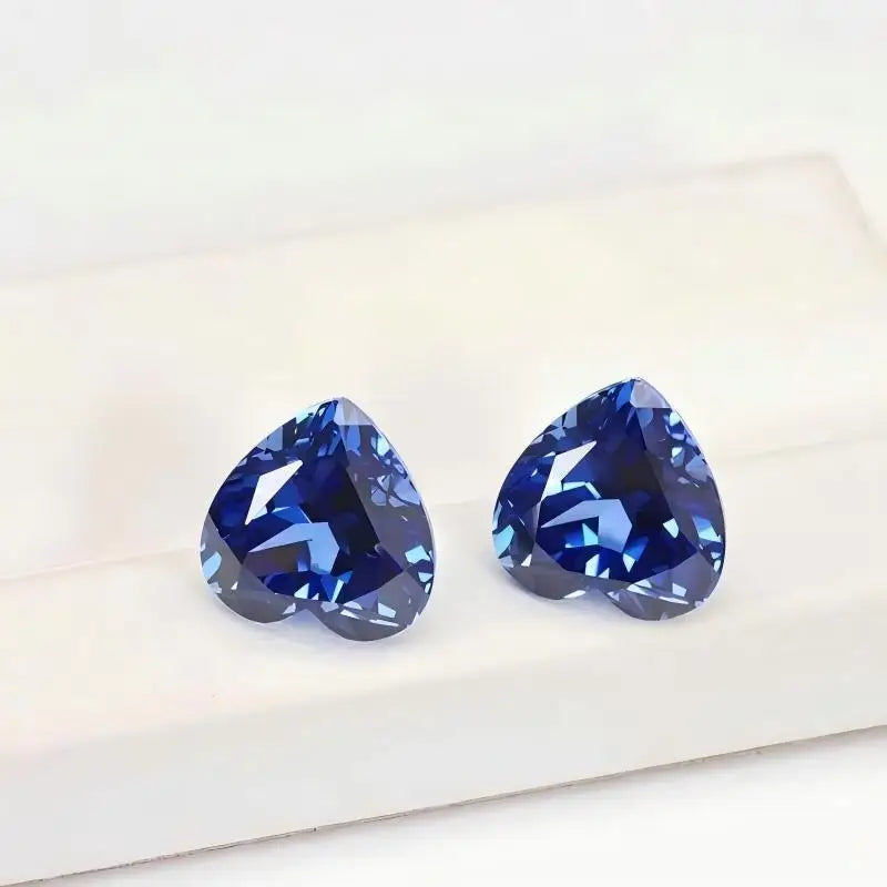 Cornflower Color Artificial Gemstone Sapphire Heart Optional Certificate Best Boutique Jewelry Materials
