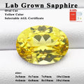 Top Quality Lab Grown Sapphire Oval Cut Yellow Color Charm Gemstone for Advanced Jewelry Making Inlay Selectable AGL Certifica