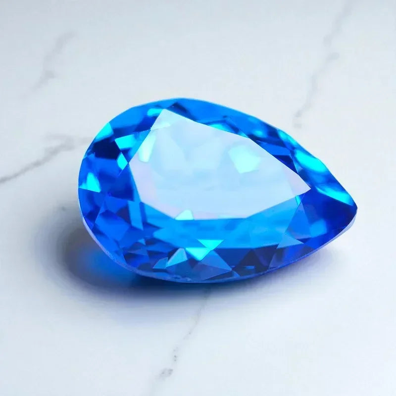 TOPLab Grown Cobalt Spinel Pear Cut Gemstone for DIY Ring Necklace Earrings Main Materials Selectable Certificate