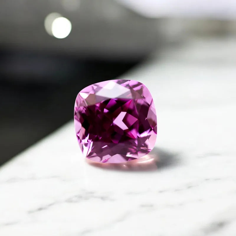 Sapphire Lab Grown Gemstone Square Cushion Shape Pink Color The Charms of DIY Jewelry Making with Certificate Shiny Quality