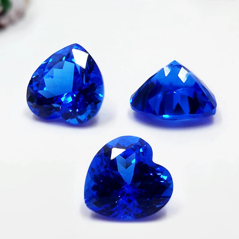 Cobalt Spinel Synthesized Gemstones Heart Cut with Certificate Hand Cutting Multiple Shapes Selectable