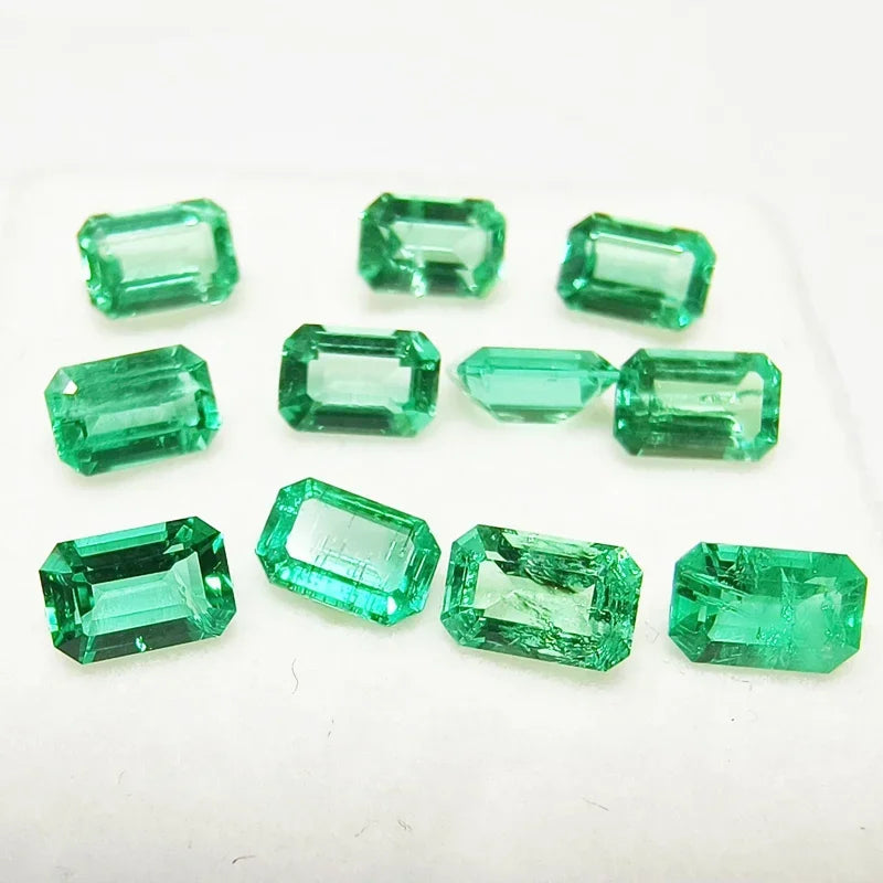 Laboratory Columbia Emerald Small Size 4x6mm Emerald Cut for Charms Jewelry Making DIY Ring Necklace Earrings Main Materials