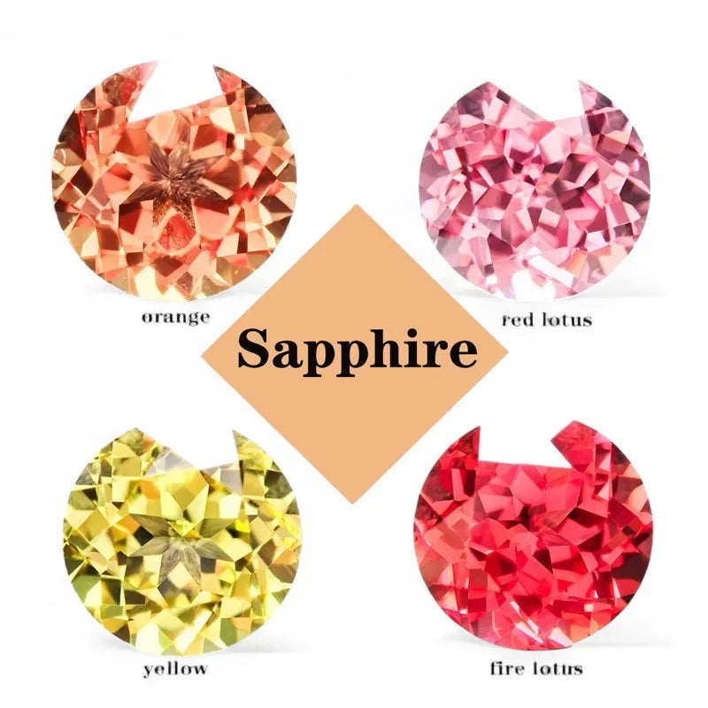Lab Grown Sapphire Round Shape Multiple Colors Ruby DIY Charms Gem for Ring Earrings Main Material with Certificate Wholesale