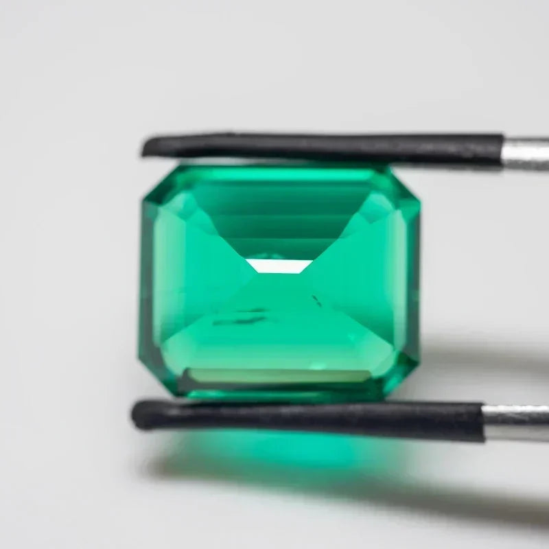Hydrothermal Colombia Emerald Rectangle Shape Size 10x12mm For Diy Jewelry Making Materials Selectable AGL Certificate