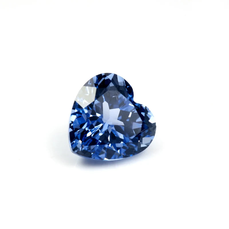 Cornflower Color Artificial Gemstone Sapphire Heart Optional Certificate Best Boutique Jewelry Materials