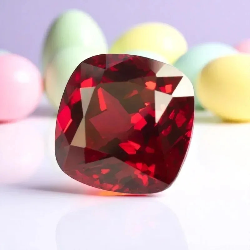 Lab Grown Ruby Cushion ShapePigeon Blood Red Color  Beads for Jewelry Making DIY Ring Necklace Materials Selectable