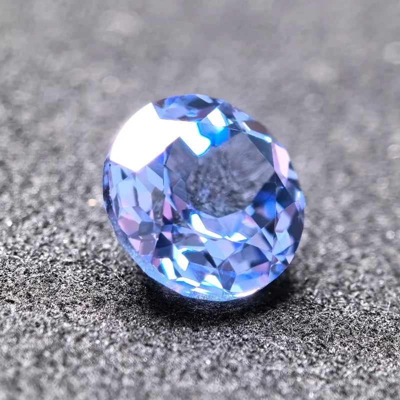 Lab Grown Sapphire Cornflower Round Shaped Extremely Shiny Quality DIY Ring Necklace Earrings Main Materials  AGL Certificate