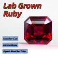 Lab Grown Ruby Asscher Cut Pigeon Blood Color Loose Gemstone For DIY Advanced Jewelry Rings Making Materials AGL Certificate