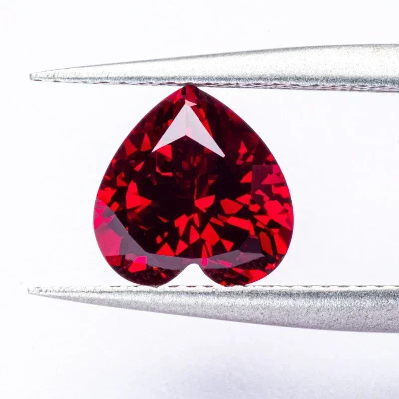 Heart Shape Pigeon Blood Color Lab Grown Ruby VVS1 Gemstone for Charms Diy Jewelry Making Pendant Selectable AGL Certificate