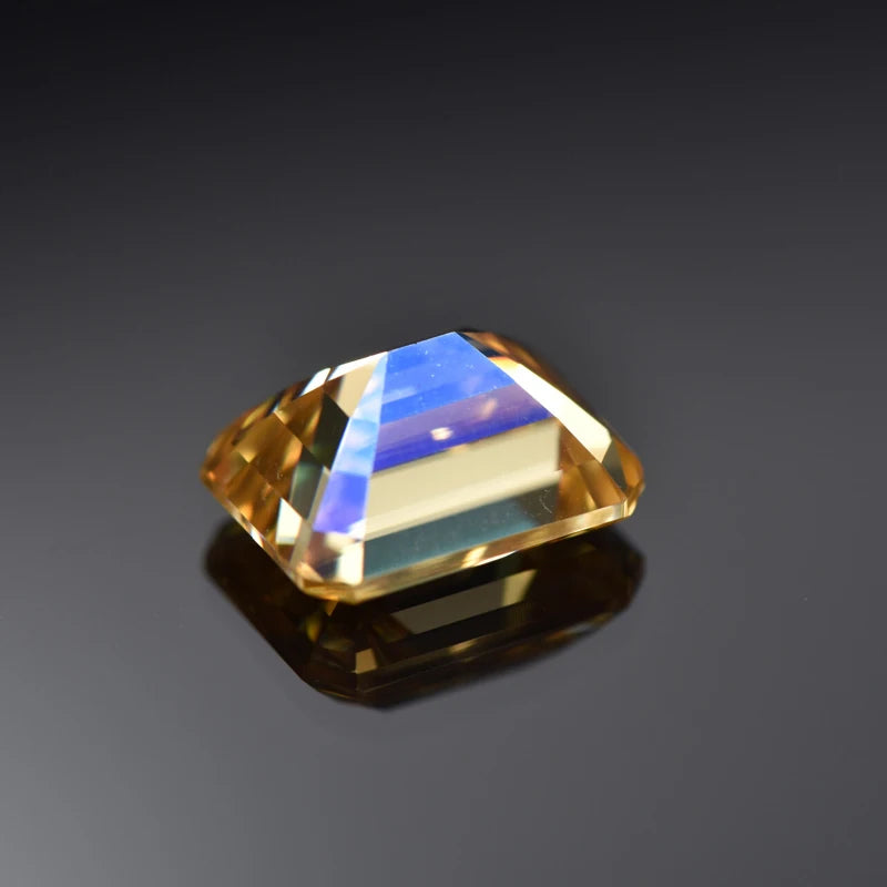 Emerald Cut Moissanite Stone VVS1 Champagne Color Certificate DIY Jewelry Artificial Gemstone