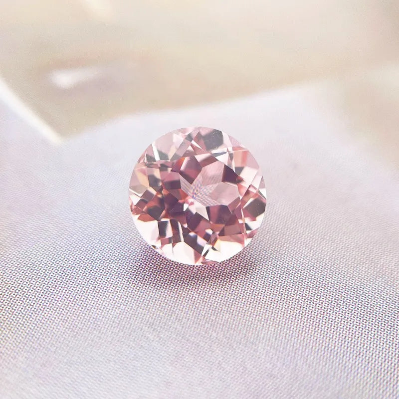 Lab Grown Sapphire Round Cut Morgan Pink Color for DIY Jewelry Making Ring Main Materials Selectable AGL Certificate