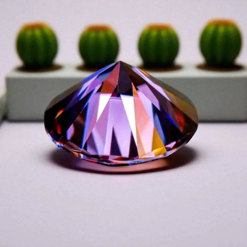 Moissanite Stone Round Cut Emperor Purple Color Lab Created Diamond  Diy Jewelry Making Materials with Certificate