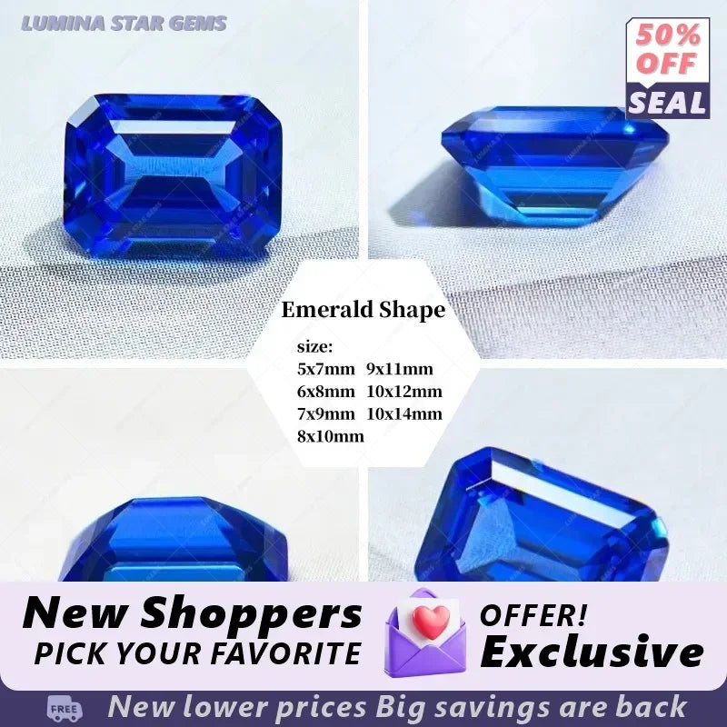 TOPTLab Grown Cobalt Spinel Fire Lotus Color Various Shapes Gemstone For Earring Pendant Jewelry Making  Selectable AGL Certific