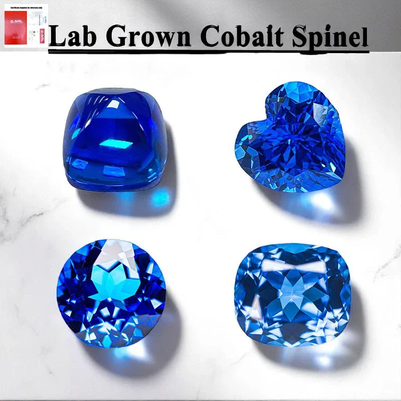 TOPTop Lab Grown Cobalt Spinel Multiple shapes Combination chain Selectable AGL Certificate Charms for Jewelry Making