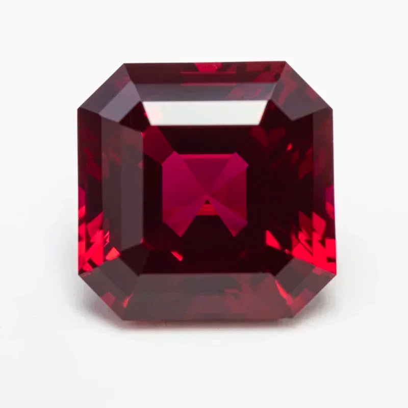 Square Asscher Cut Lab Grown Ruby  Pigeon Blood Red VVS1 Gemstone Charms DIYJewelry Making Materials Selectable AGL Certificate