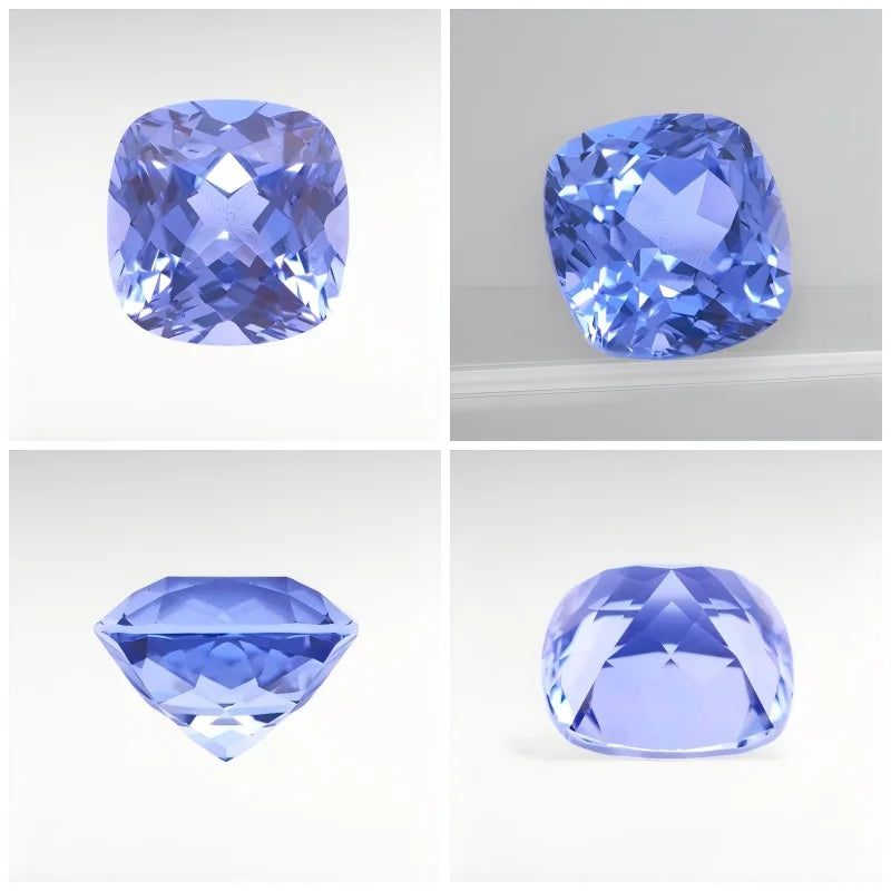 Lab Grown Sapphire Cushion Shape cornflower Color for Charms jewelry making DIY Ring Necklace Earrings Main Material Certificate