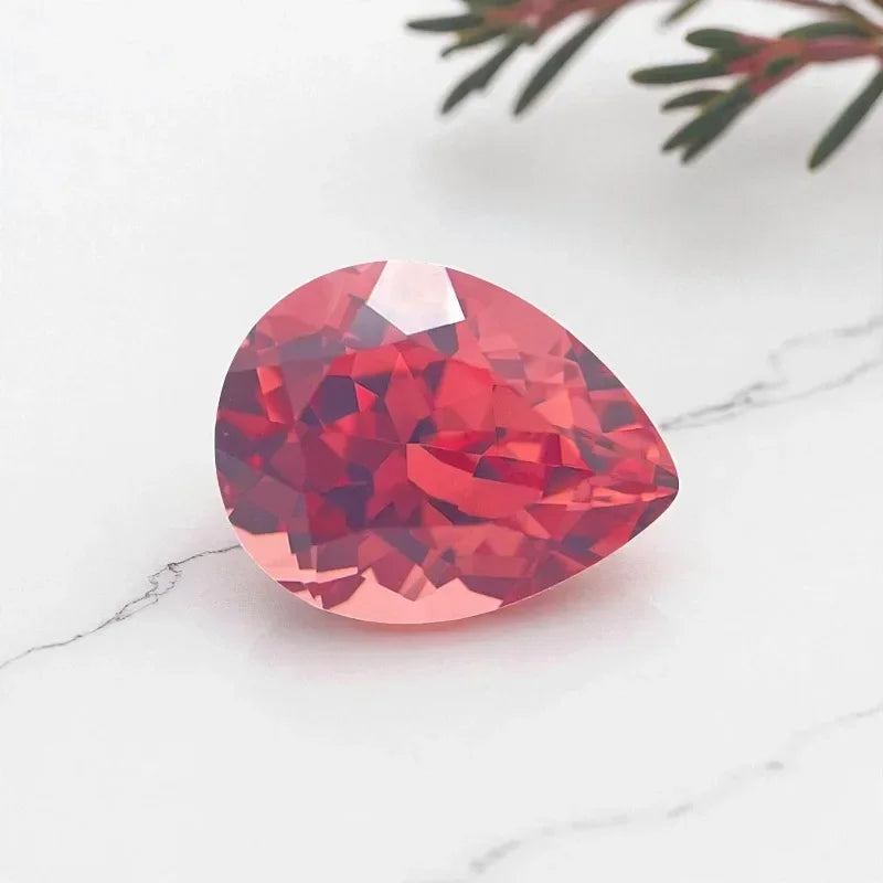 A- High Quality Lab Grown Padparadscha Pear Cut Fire Lotus Color Charms Jewelry Making Main Materials Selectable AGL Certificate