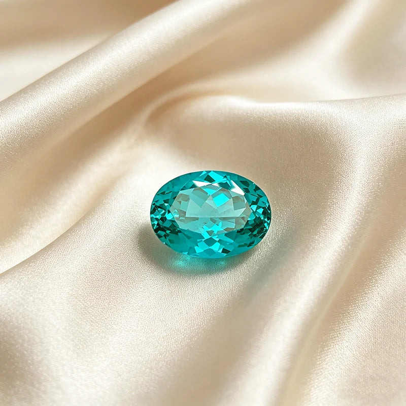 Lab Grown Paraiba Gemstone Oval Shape Loose Gemstones For Jewelry Setting Multi Shapes Available Heart Emerald Cushion Marquise