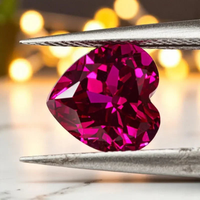 Lab Grown Ruby Heart Shape Rubellite Color Extremely Shiny Quality DIY Charms Ring Necklace Earrings Materials AGL Certificate