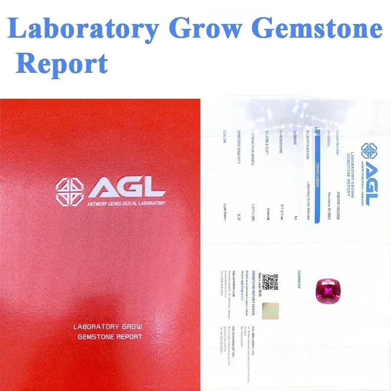 Square Cushion Shape Lab Grown Ruby VVS1 Selectable AGL Certificate Top Quality Gemstone for Diy Jewelry Making Materials