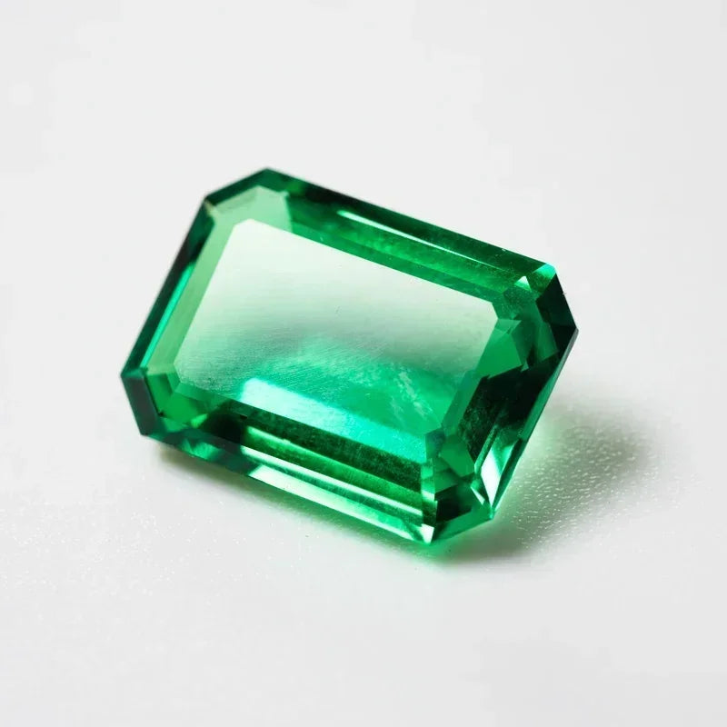 Emerald Rectangle Shape Laboratory Hydrothermal Colombia Size 12x16mm for Diy Jewelry Making Materials Selectable AGL Certificat