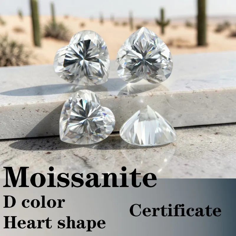 Moissanite VVS1 Artificial D Color Heart Cut with Certificate Wholesale High Quality