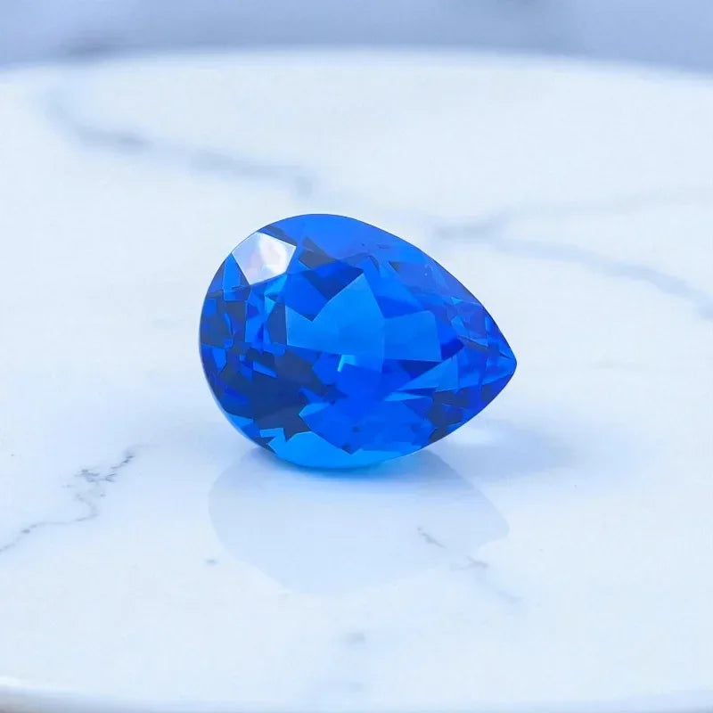 TOPA- Hot Sale Lab Grown Cobalt Spinel Pear Cut DIY Charms Jewelry Ring Making Main Materials Selectable AGL Certificate