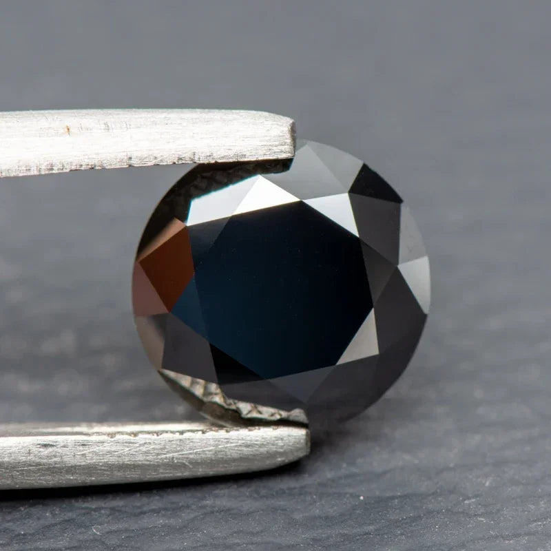 Top Quality Moissanite Round Shape Black Color Primary Colours Small Size Charms Gemstone DIY Ring Necklace Earrings Materials