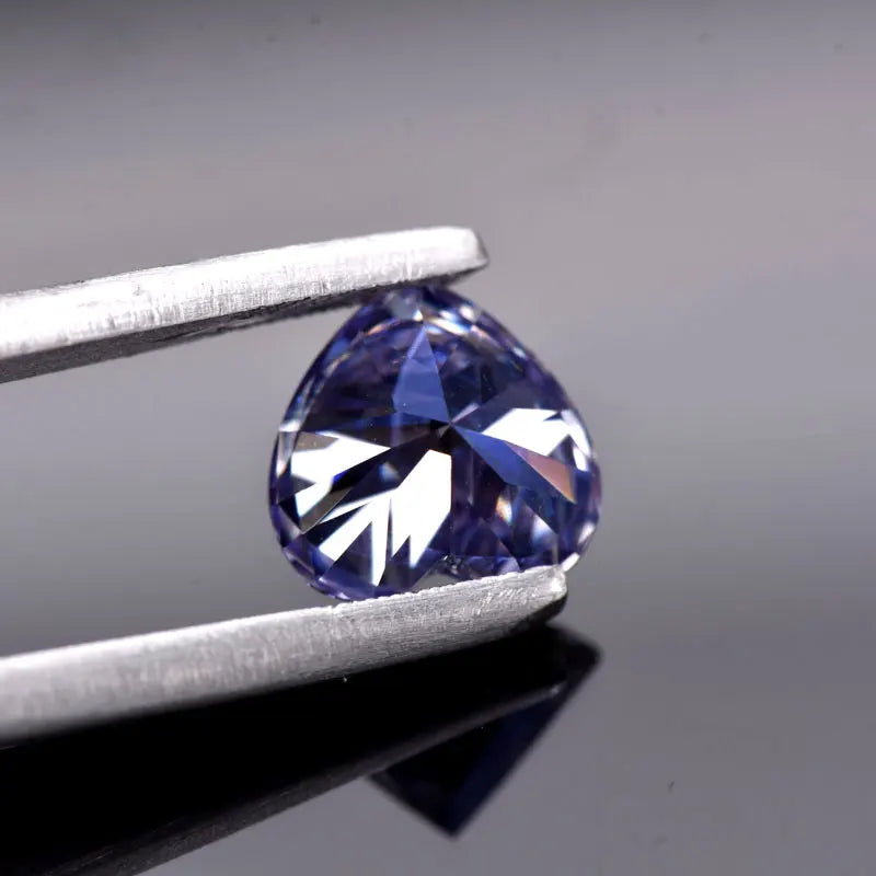 Moissanite VVS1 Artificial Stone Lavender Color Heart Cut with Certificate Factory Outlet