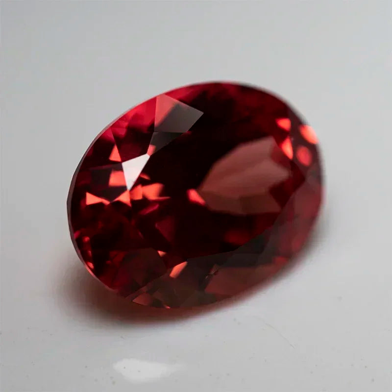 Lab Grown Sapphire Loose Stone Oval Shape Sunset Red Color Charms Beads for DIY Jewelry Making Material Selectable AGL Certifica